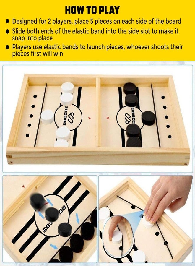 Wembley Fastest Finger First Board Game - Wooden String Hockey Sling Puck Indoor Toy for Kids 5+ Years - Image 4